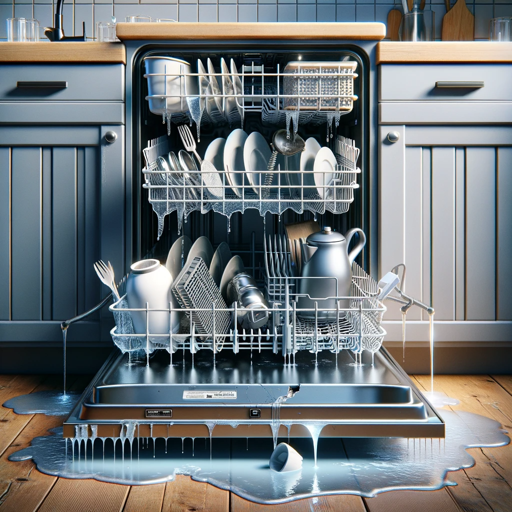 Visual representation of some of the product defects that people have experienced with their dishwashers.